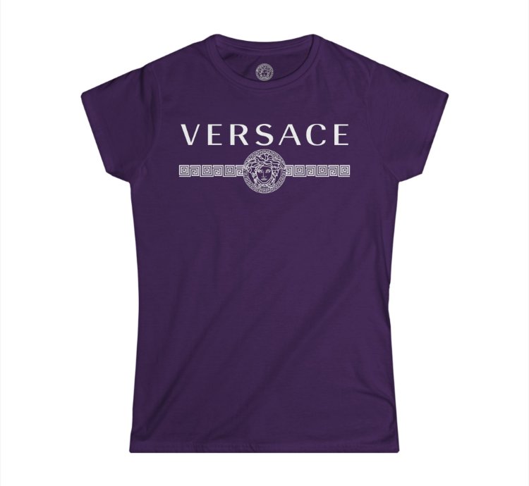 Versace Lineas Womens Purple T-shirt - Size Usa