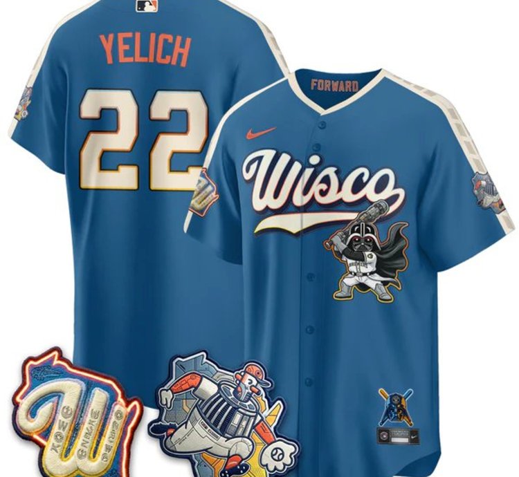 Christian Yelich 22 City Connect Baseball Jersey Milwaukee Brewers X Sw All Stitched