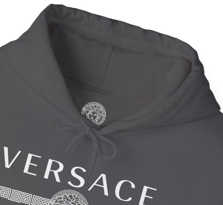 Versace Lineas Charcoal Hoodie - Size Usa