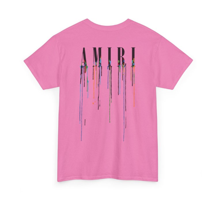 Amiri Paint Drip Pink T-shirt - Size Usa