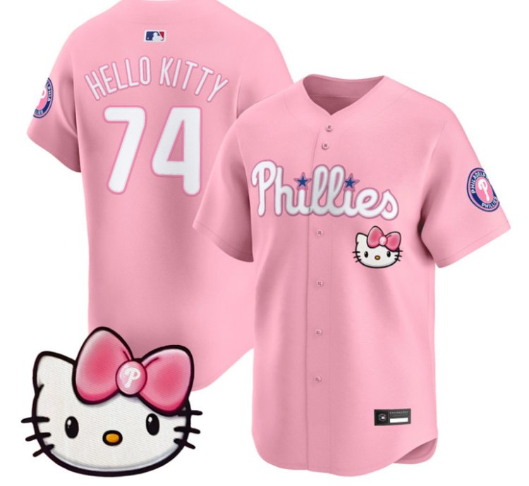 Hello Kitty Jersey 74 Philadelphia Phillies Hello Kitty Stitched Pink