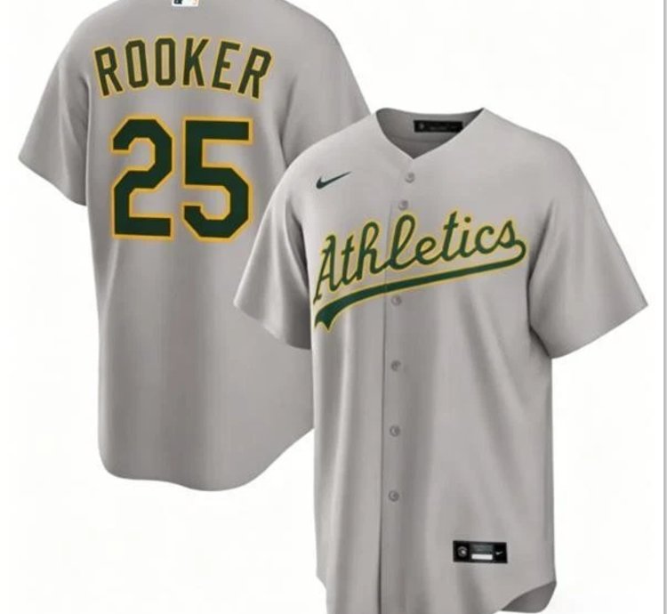 Brent Rooker Jersey 25 Athletics Vapor Premier Limited All Stitched Gray