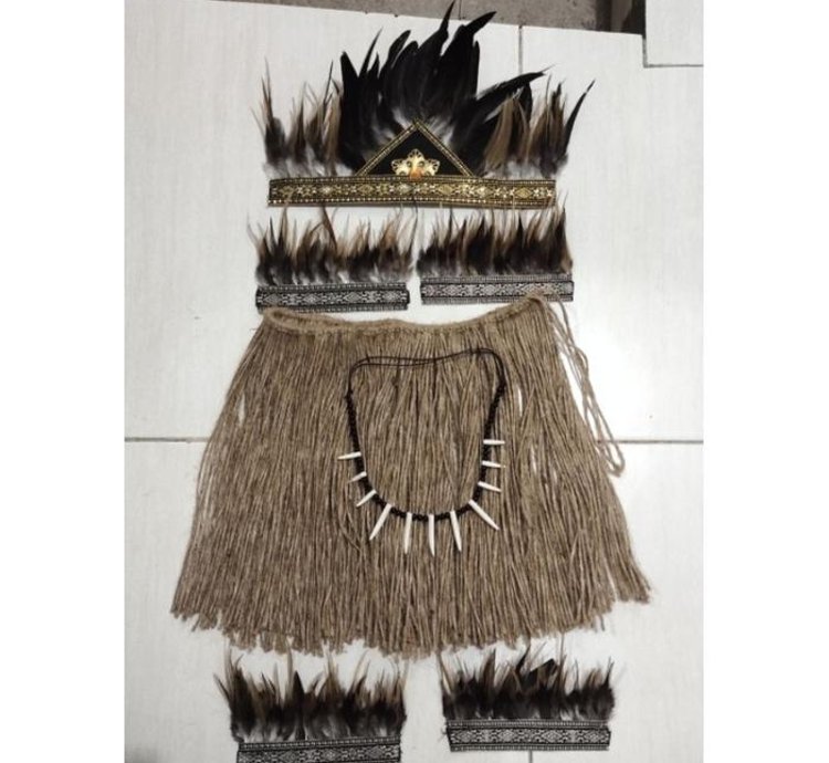 One Set Of Papuan Interior Traditional Costumes For Toddlerspreschoolkindergarten Aged 1-6 Years For Dance And Carnival