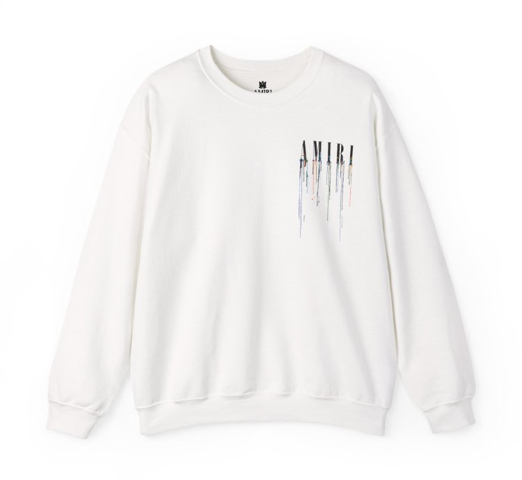 Amiri Paint Drip White Sweatshirt - Size Usa