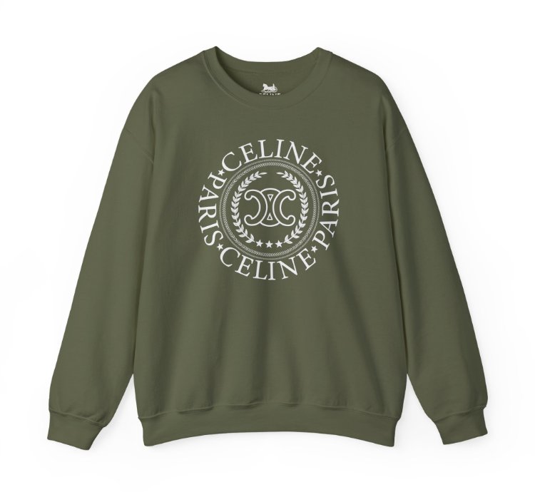 Celine University Military Green Sweatshirt - Size Usa