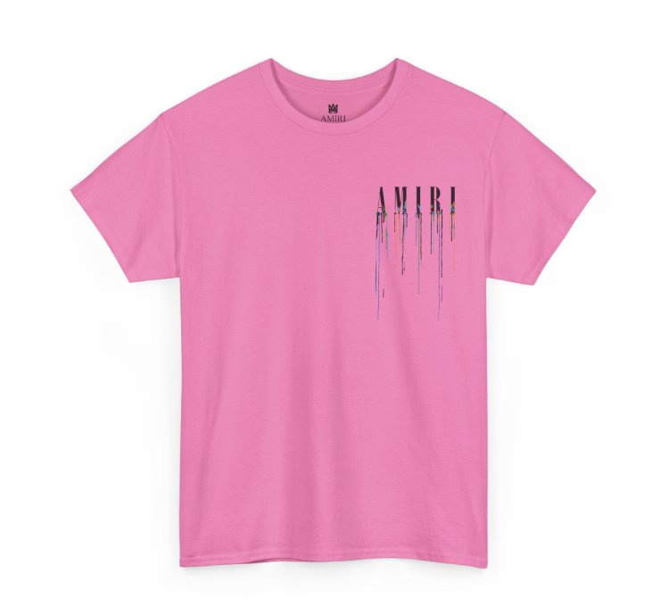 Amiri Paint Drip Pink T-shirt - Size Usa