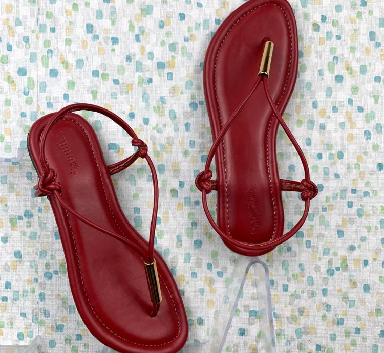 Minimalist Red Thong Sandals Women Flat Slip On Sandals