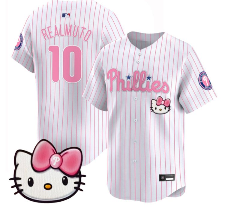 Jtrealmuto Jersey 10 Philadelphia Phillies Hello Kitty Stitched Pinstripe