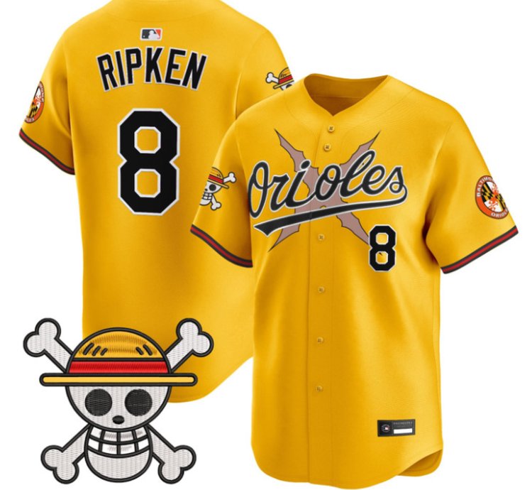 Cal Ripken Jersey 8 Baltimore Orioles One Piece Premier Stitched Gold