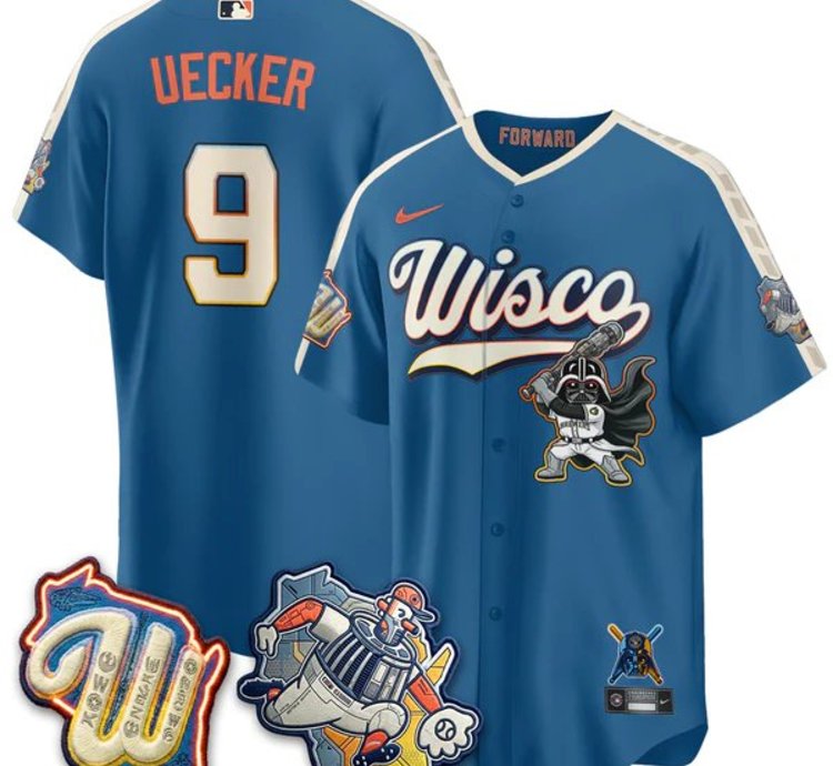 Bob Uecker 9 City Connect Baseball Jersey Milwaukee Brewers X Sw All Stitched