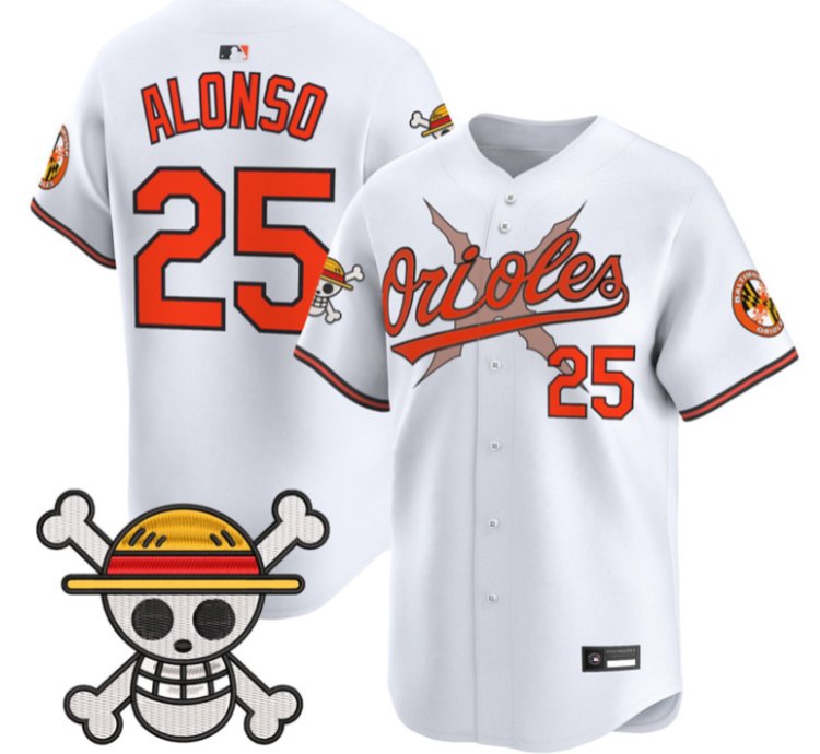 Pete Alonso Jersey 25 Baltimore Orioles One Piece Premier Stitched White