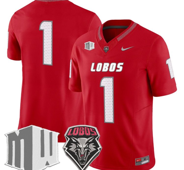Team Jersey 1 New Mexico Lobos 2025 Vapor Limited Stitched Red