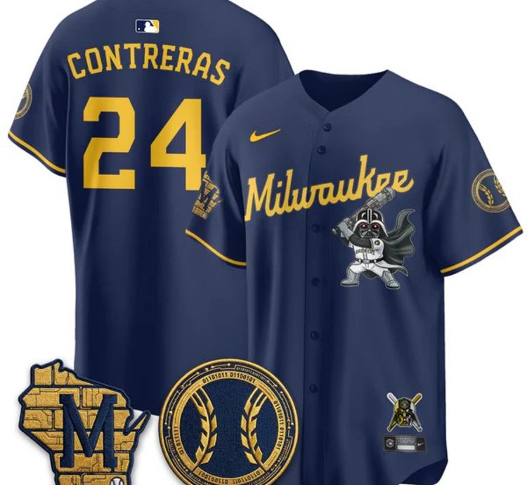 William Contreras 24 City Connect Baseball Jersey Milwaukee Brewers X Sw All Stitched