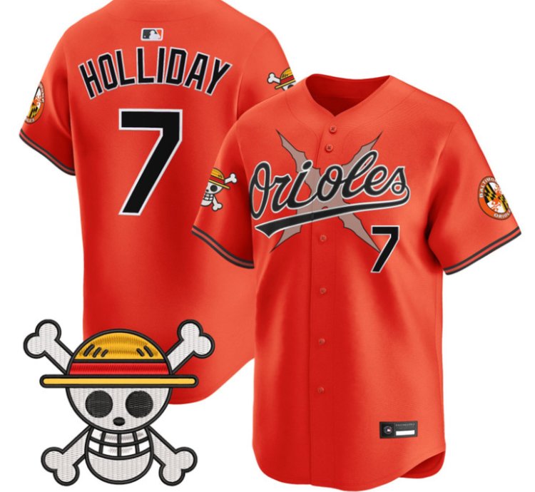 Jackson Holliday Jersey 7 Baltimore Orioles One Piece Premier Stitched Orange