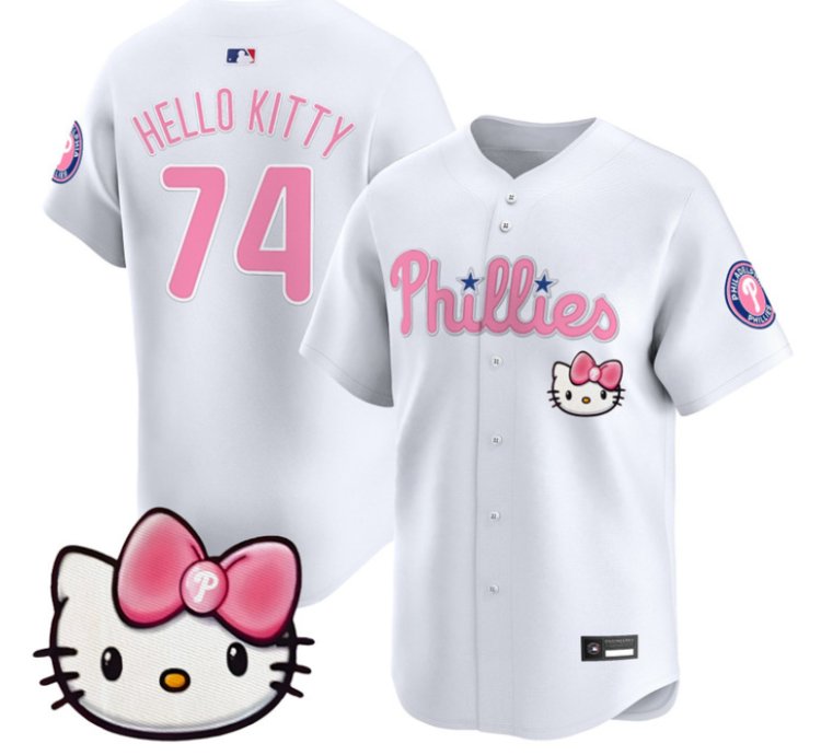 Hello Kitty Jersey 74 Philadelphia Phillies Hello Kitty Stitched White