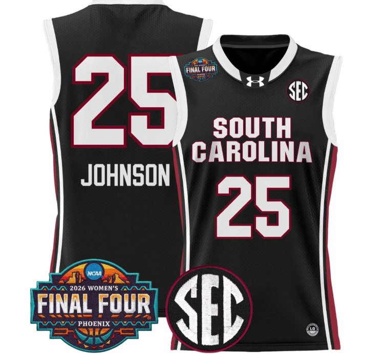 Raven Johnson Jersey 25 South Carolina 2026 Final Four Stitched Black