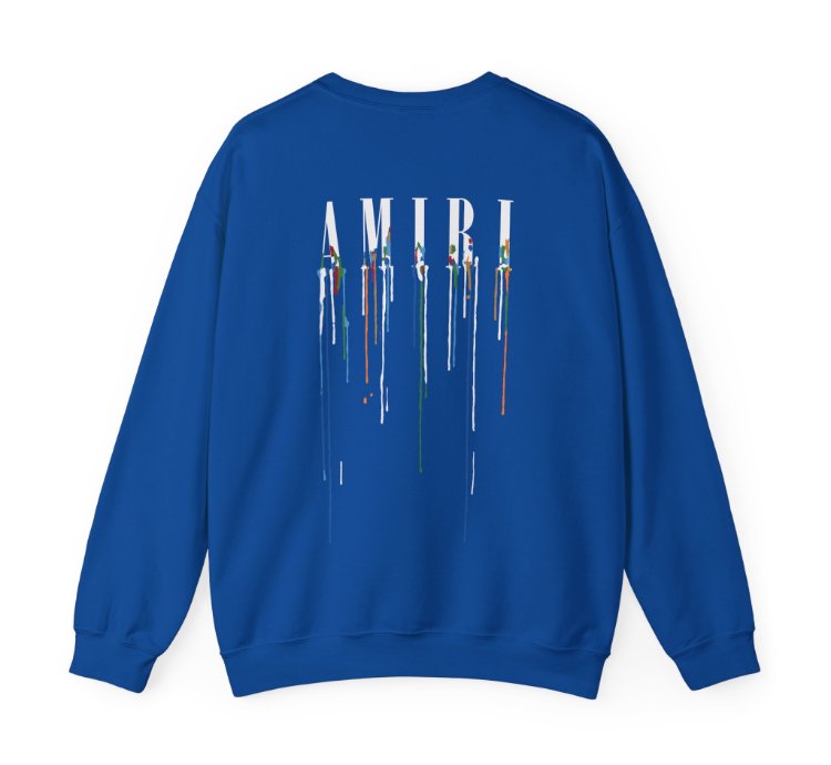 Amiri Paint Drip Blue Sweatshirt - Size Usa