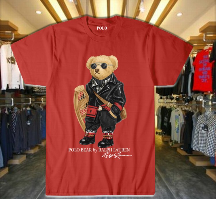 Polo Bear Streetstyle Hoodie Swag Bear Design Luxe Street Vibes Red
