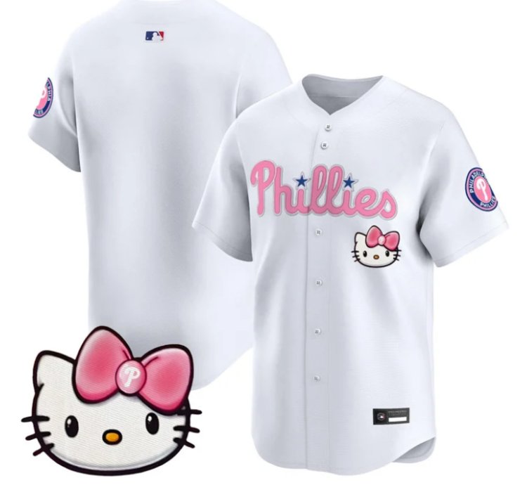 Team Jersey Blank Philadelphia Phillies Hello Kitty Stitched White