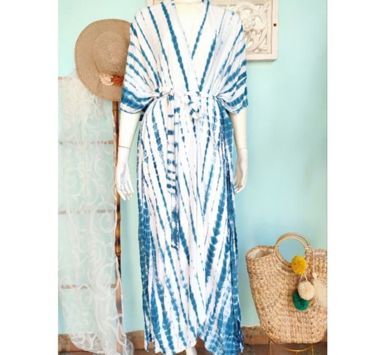 Long Rayon Kimono Cardigan Bohemian Vacation Outerwear