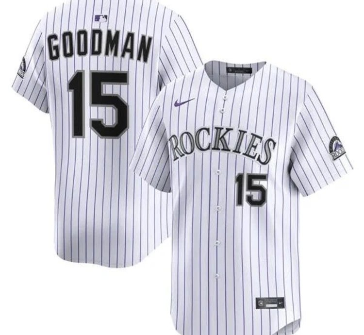 Hunter Goodman Jersey 15 Rockies Vapor Premier Limited All Stitched White