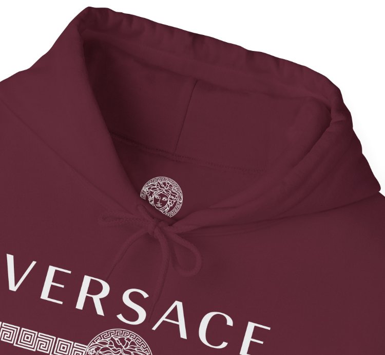Versace Lineas Maroon Hoodie - Size Usa