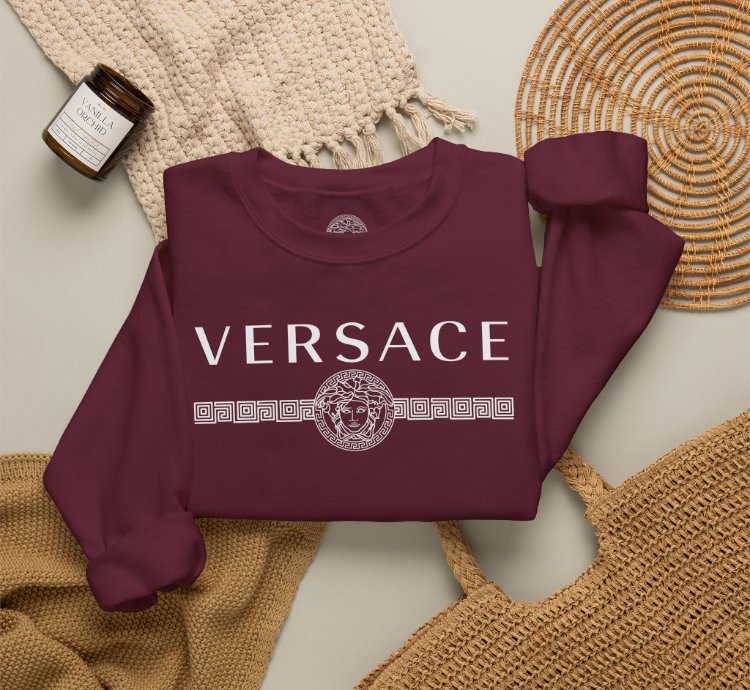 Versace Lineas Maroon Sweatshirt - Size Usa