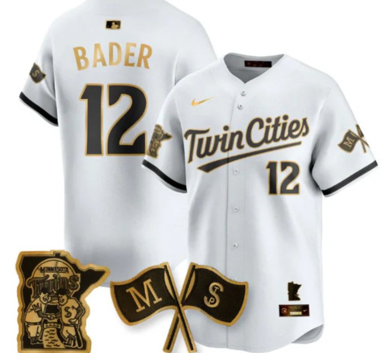 Harrison Bader 12 Minnesota Twins Baseball Jersey Vapor Patch Limited All Stitched
