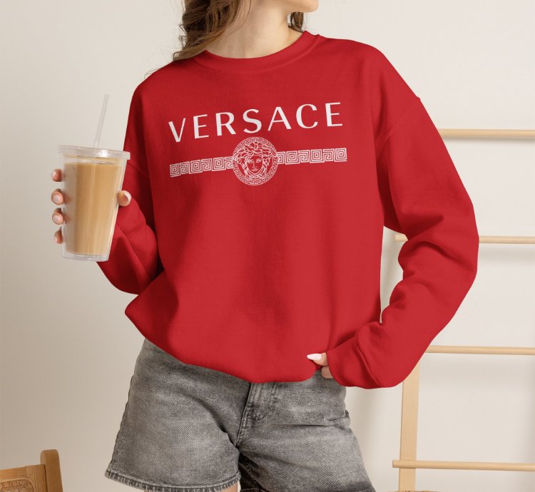 Versace Lineas Red Sweatshirt - Size Usa