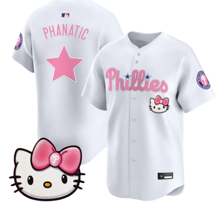 Phanatic Jersey Philadelphia Phillies Hello Kitty Stitched White