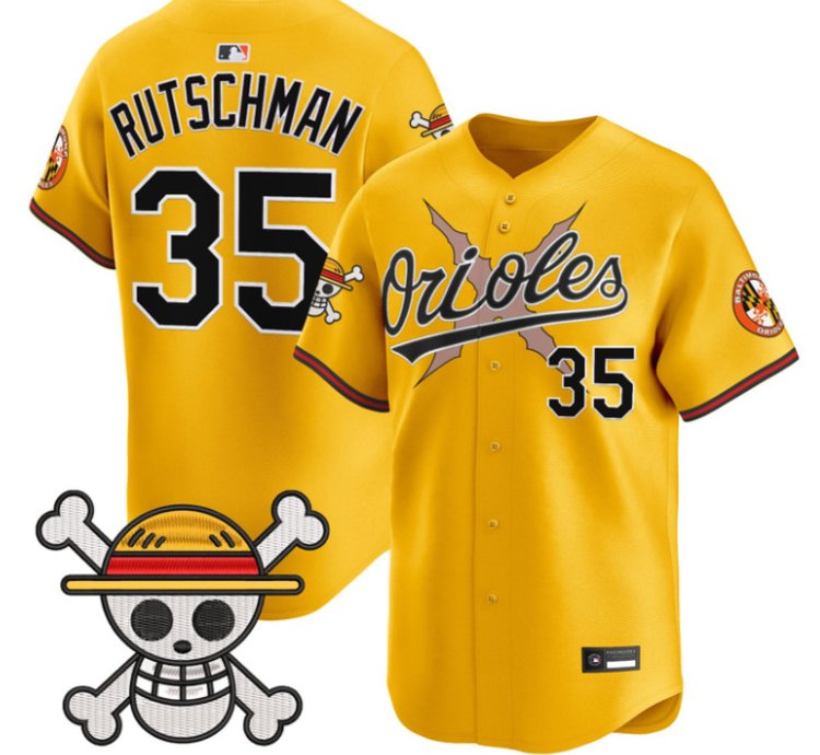 Adley Rutschman Jersey 35 Baltimore Orioles One Piece Premier Stitched Gold