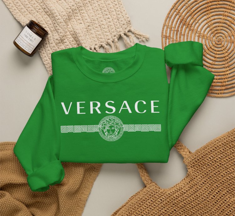 Versace Lineas Green Sweatshirt - Size Usa