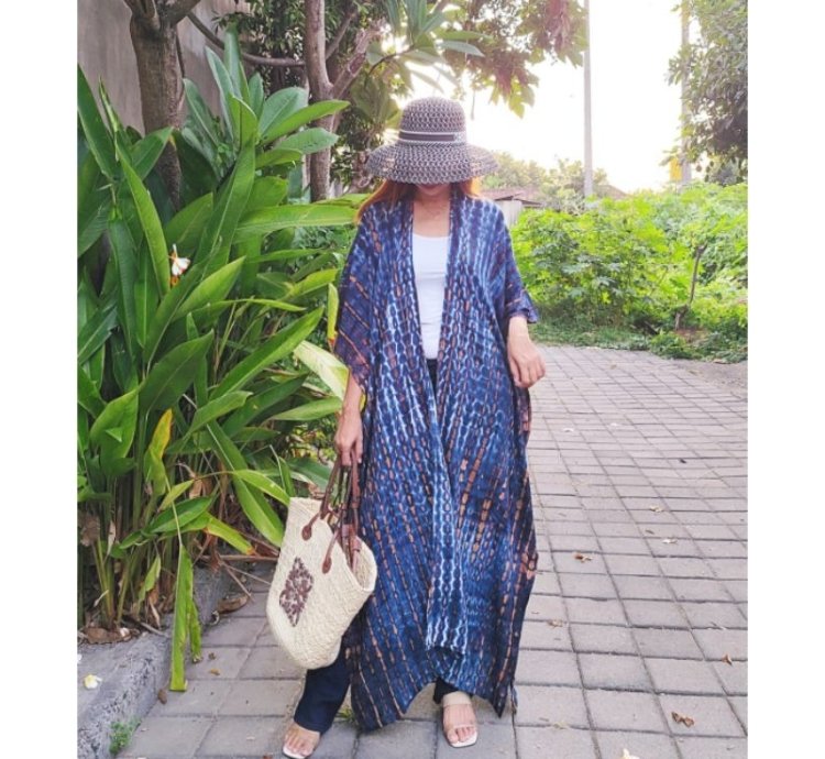 Boho Resort Kimono Long Rayon Cover Up With Removable Belt