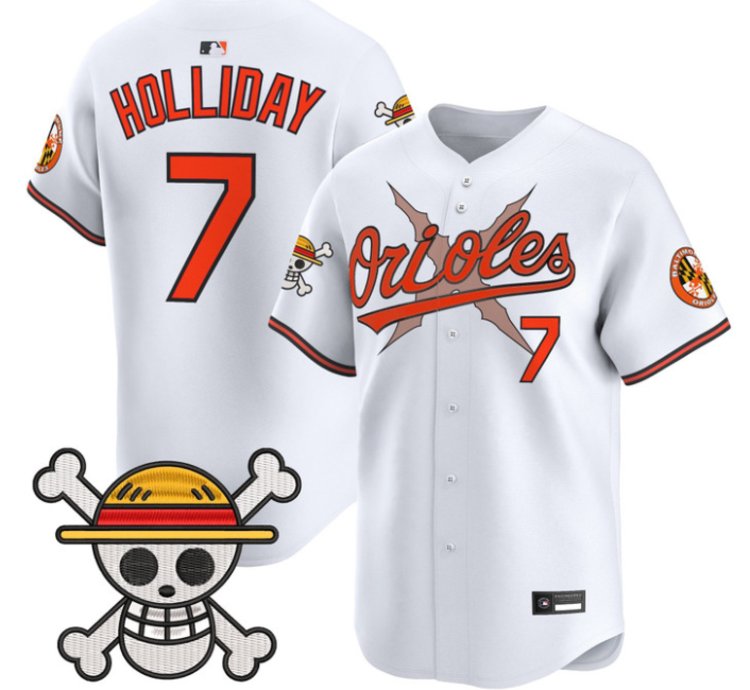 Jackson Holliday Jersey 7 Baltimore Orioles One Piece Premier Stitched White