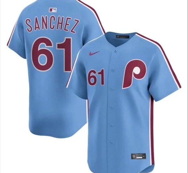 Cristopher Sánchez Jersey 61 Phillies Vapor Premier Limited Stitched Throwback