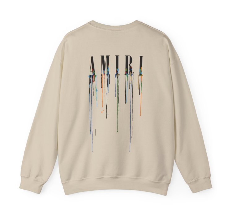 Amiri Paint Drip Sand Sweatshirt - Size Usa