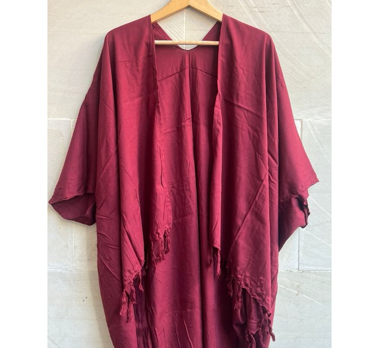 Oversized Bohemian Kimono Flowy Fringe Cover Up For Women