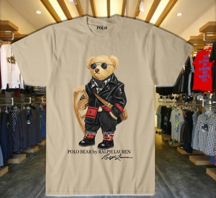 Polo Bear Streetstyle Hoodie Swag Bear Design Luxe Street Vibes Sand