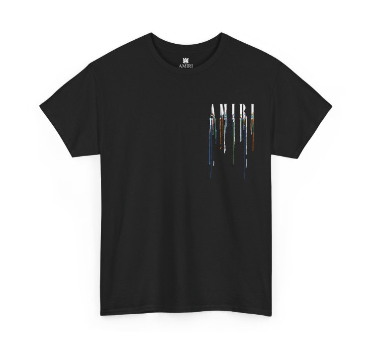 Amiri Paint Drip Black T-shirt - Size Usa