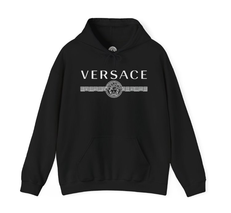 Versace Lineas Black Hoodie - Size Usa