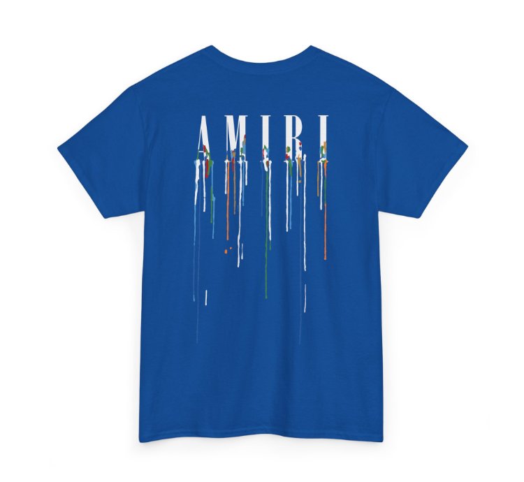 Amiri Paint Drip Blue T-shirt - Size Usa