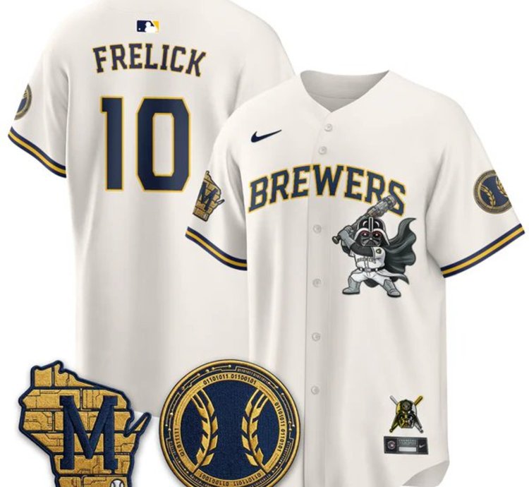 Sal Frelick 10 City Connect Baseball Jersey Milwaukee Brewers X Sw All Stitched