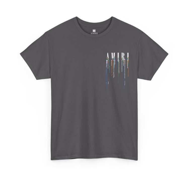 Amiri Paint Drip Charcoal T-shirt - Size Usa