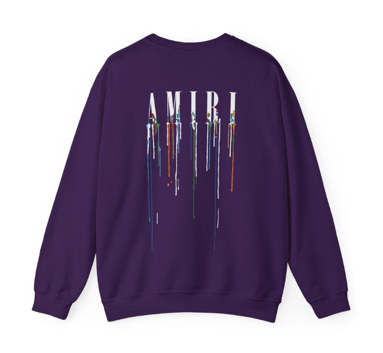 Amiri Paint Drip Purple Sweatshirt - Size Usa