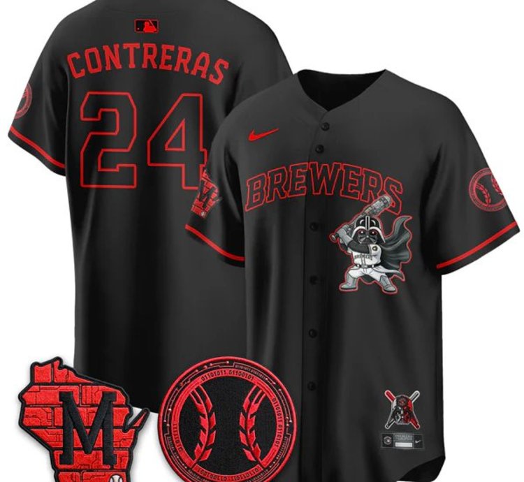 William Contreras 24 City Connect Baseball Jersey Milwaukee Brewers X Sw All Stitched