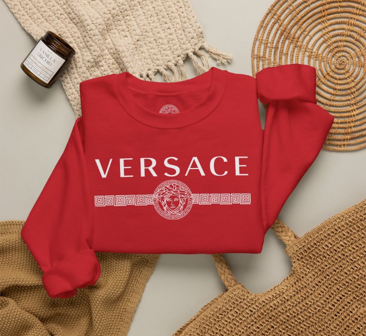 Versace Lineas Red Sweatshirt - Size Usa