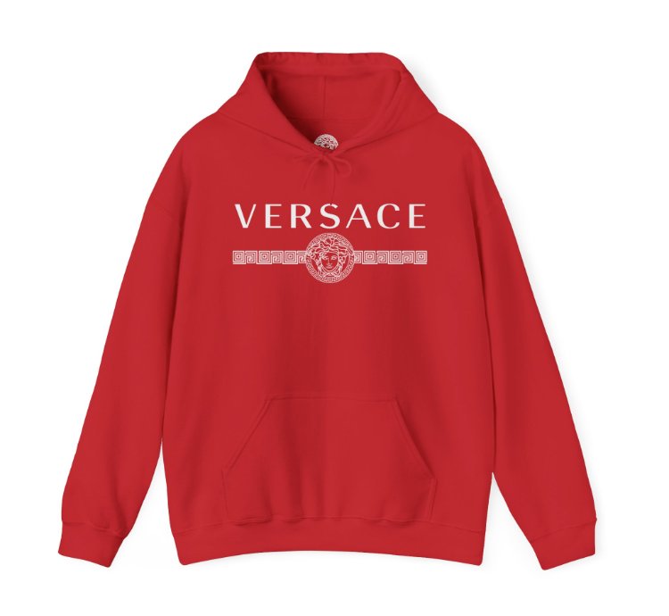Versace Lineas Red Hoodie - Size Usa