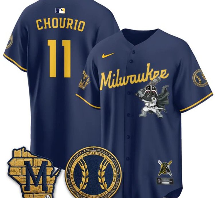 Jackson Chourio 11 City Connect Baseball Jersey Milwaukee Brewers X Sw All Stitched