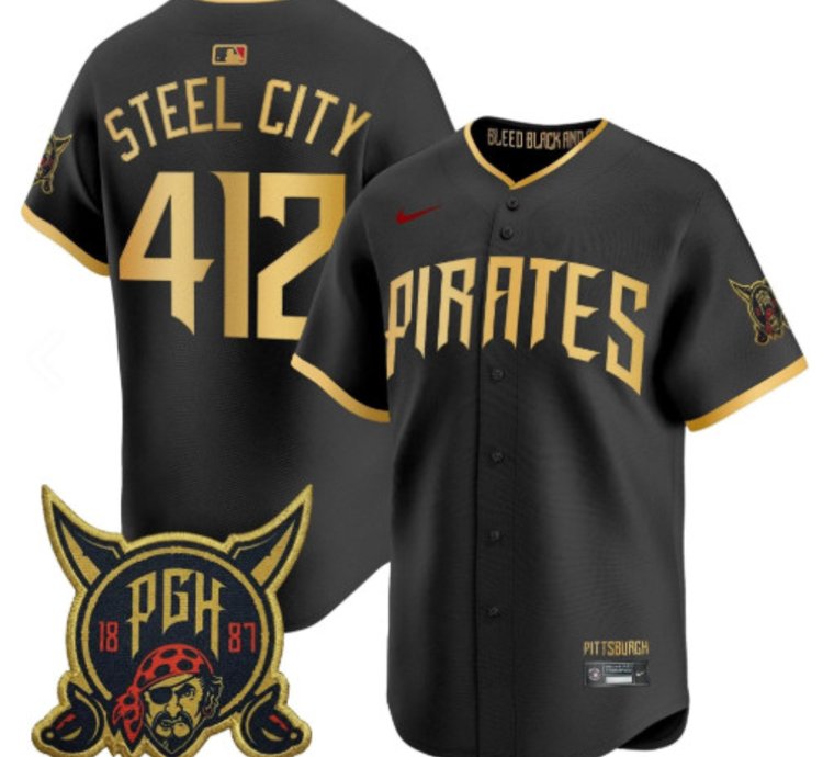 Steel City 412 Pittsburgh Pirates Baseball Jersey 2026 City Connect Vapor Premier Limited All Stitched