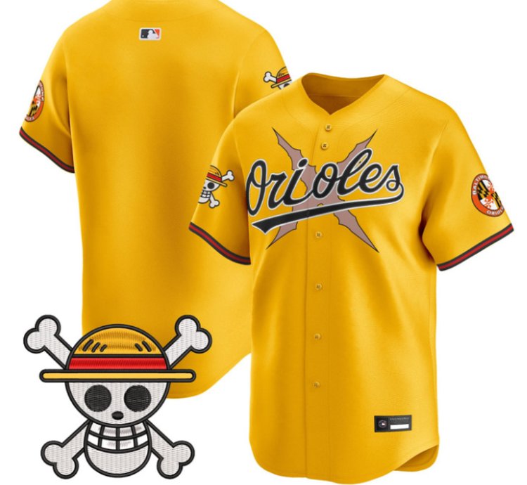 Team Jersey Blank Baltimore Orioles One Piece Premier Stitched Gold
